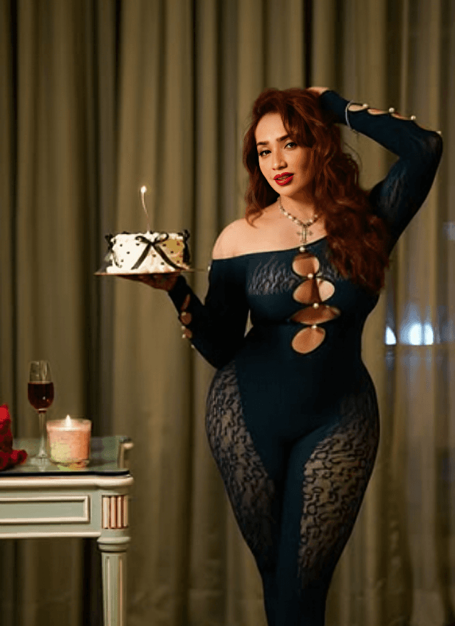 Featured image for Aditi Mistry Birthday Special Teasing in Pink See Through Bikini with Cake on Her Boobs